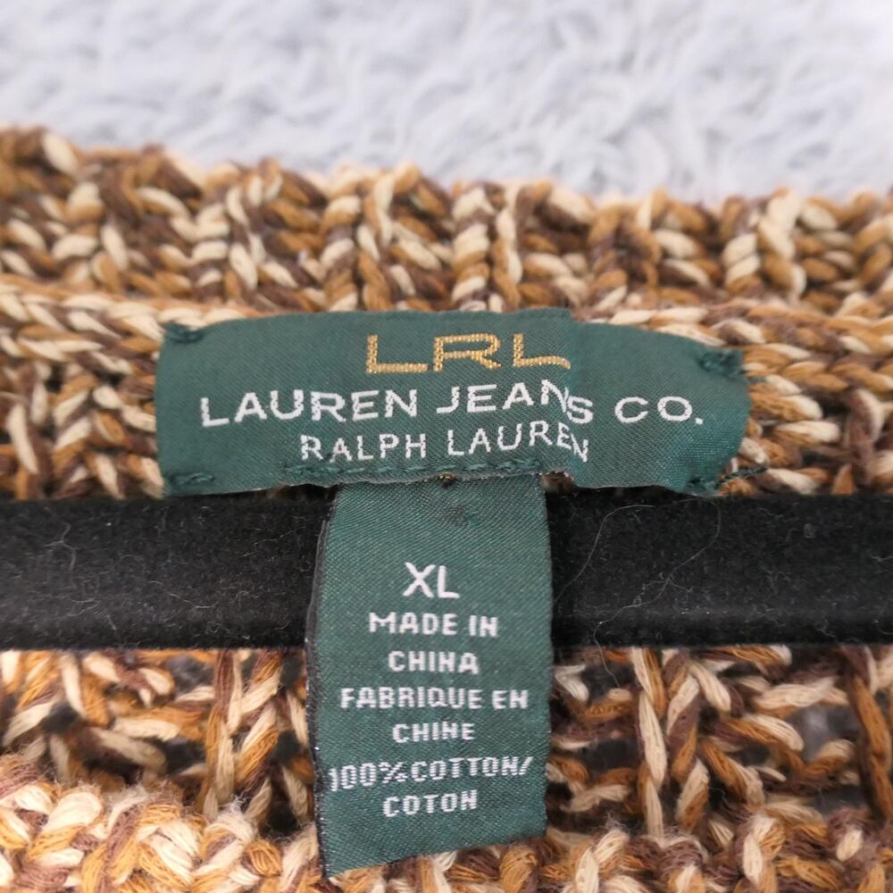 Lauren Ralph Lauren Sweater Womens XL Brown Marled Knit Boat Neck Pullover Boho - Picture 6 of 11
